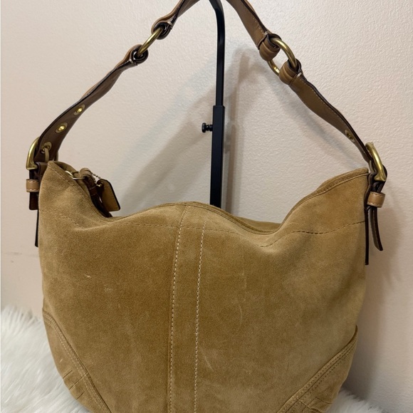 Vintage COACH Soho Hobo Suede Leather Shoulder Tan Suede 8A16 - Picture 2 of 12